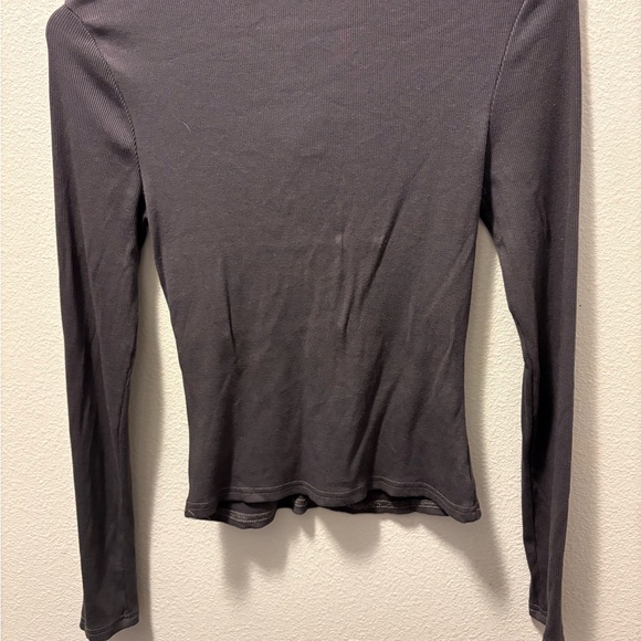 Blue Long Sleeve Women's Top V neck - Picture 4 of 5